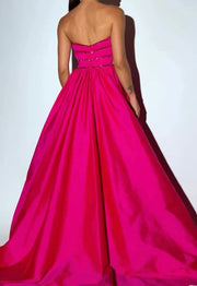 Pink Sexy Slit Evening Dress