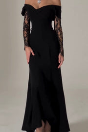 off-Shoulder Fishbone Mesh Sexy High-End Fishtail Slim Fit Dress