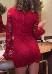 Lace Stitching Sexy Elegant Waist Hip Skirt