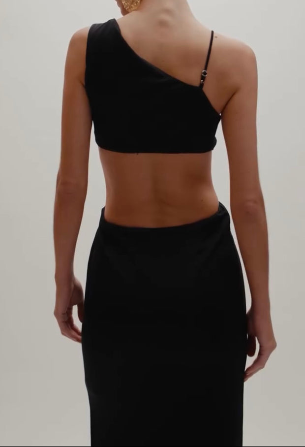 Sexy Spaghetti Straps Chest Wrap Hollow Dress
