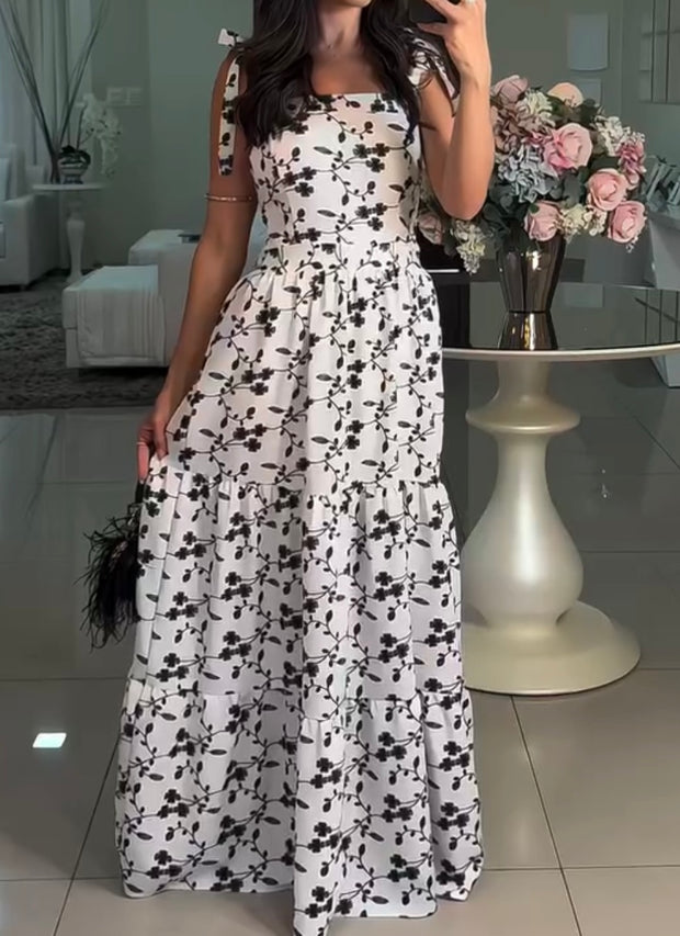 Sexy Suspender Floral Dress