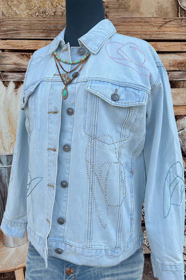 Cowgirl Embellished Denim Jacket