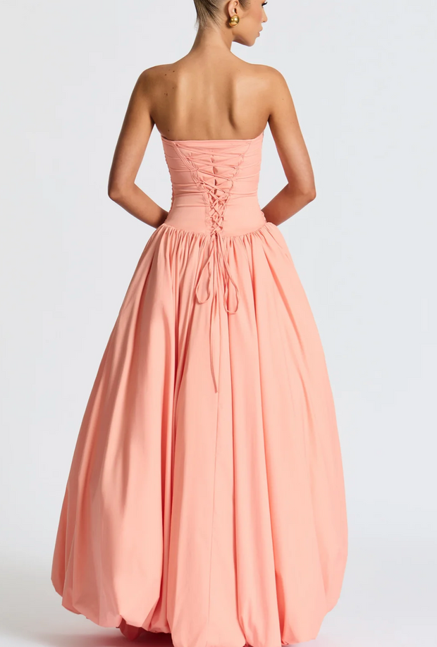 Sexy Tube Top Cinched Waist Slimming Fold Split Dress
