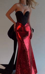 High-Grade Socialite Shiny Tube Top Fishtail Dress