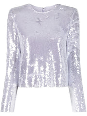 Sequin long-sleeve top