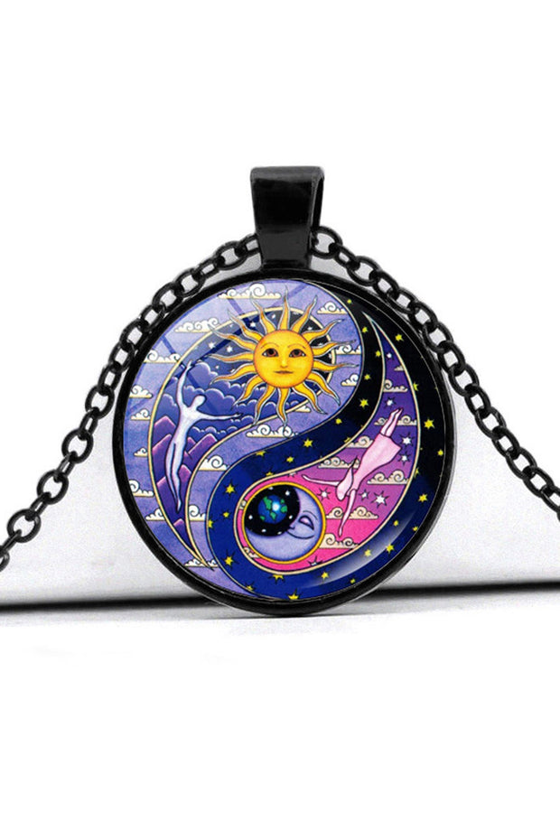 Time Gem Sun And Moon Pendant Necklace