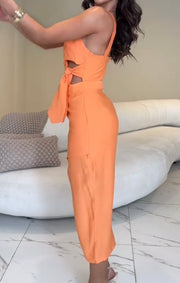 Halter Cut-out Irregular Dress