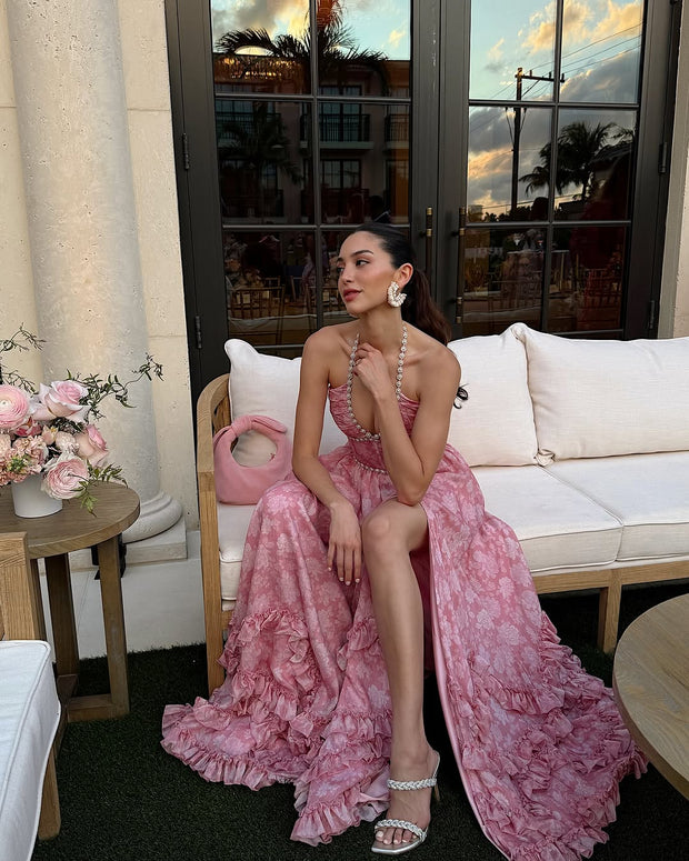 Pink Tapestry Rose Scarlet Dress