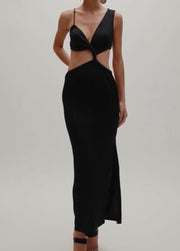 Sexy Spaghetti Straps Chest Wrap Hollow Dress
