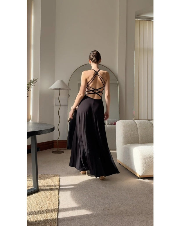 2024ss Sexy Halter backless strapless party dress