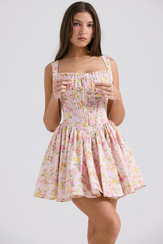 RHEA MINI DRESS - PINK FLORAL