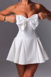 Temperament Sexy Slim-Fit Bow Tube Top Short Type Dress