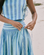 Fashion blue skirt suit