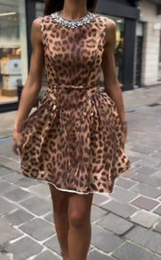 Fashion Premium Leopard Print Printed Short Skirt