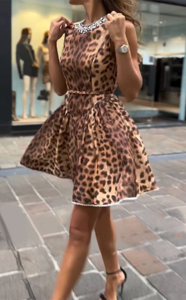 Fashion Premium Leopard Print Printed Short Skirt