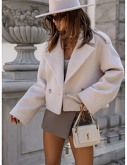 Woolen casual lapel short coat