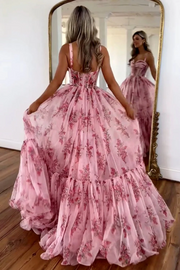 Halterneck Printed off-the-Shoulder Slim-Fit Fashion Large Swing Skirt