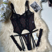 Flocking Love 4-piece Set Sexy Lingerie Set