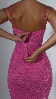 Sexy Suspender Beaded Dress