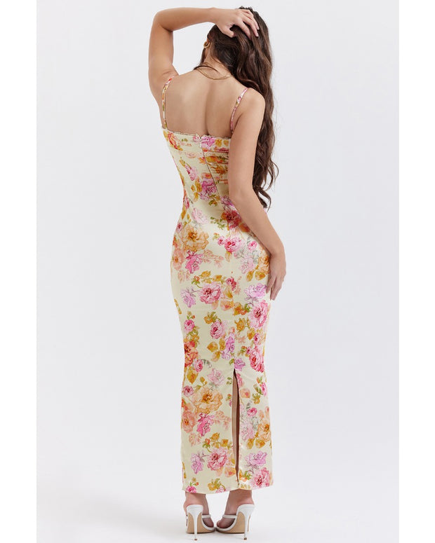 2024ss sexy strapless print dress