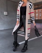 Long Striped Cardigan Sweater