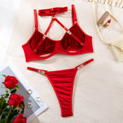 Halter Comfortable Garter Buckle Two-piece Set For Women