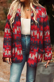 Aztec Print Contrast Jacket