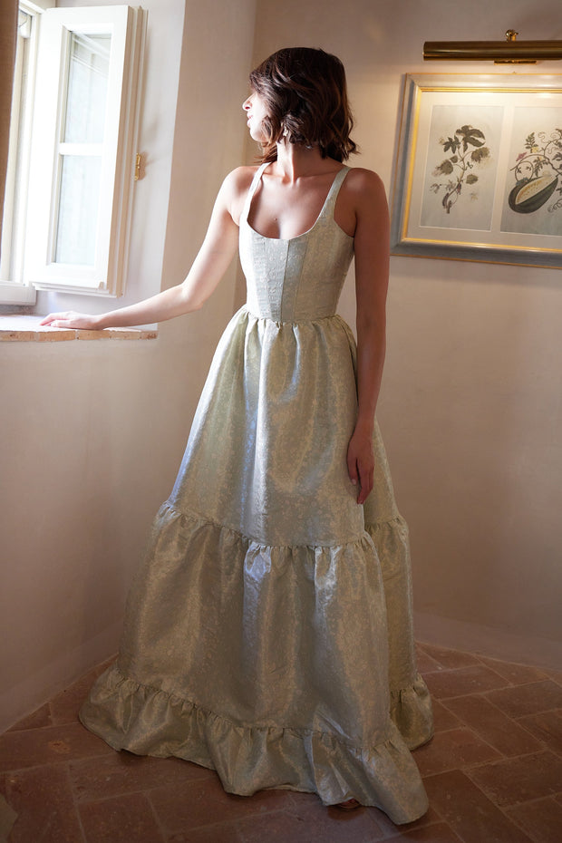The Avery Dress in Sage Duchess