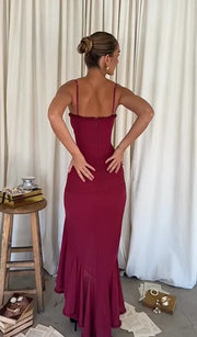 Sexy Sling Lace Slim Front Slit Dress