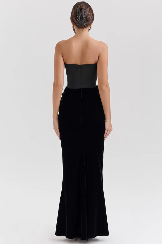 Sexy Sleeveless Cold-Shoulder Bandeau Slim-Fit Stitching Dress