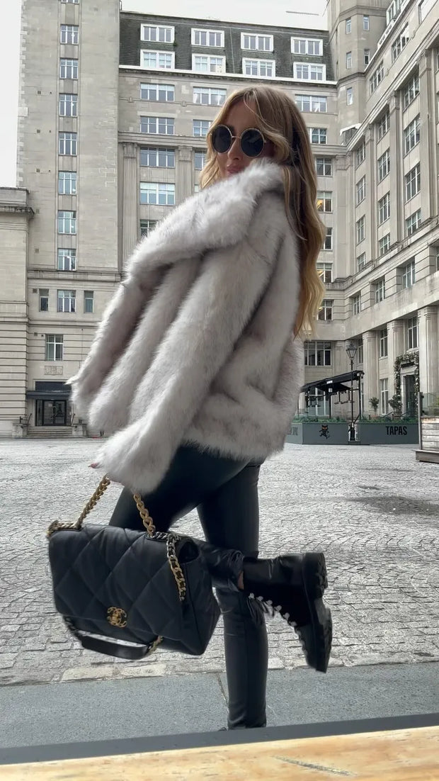 Sexy Luxury Temperament Artificial Fur Fashion Dress