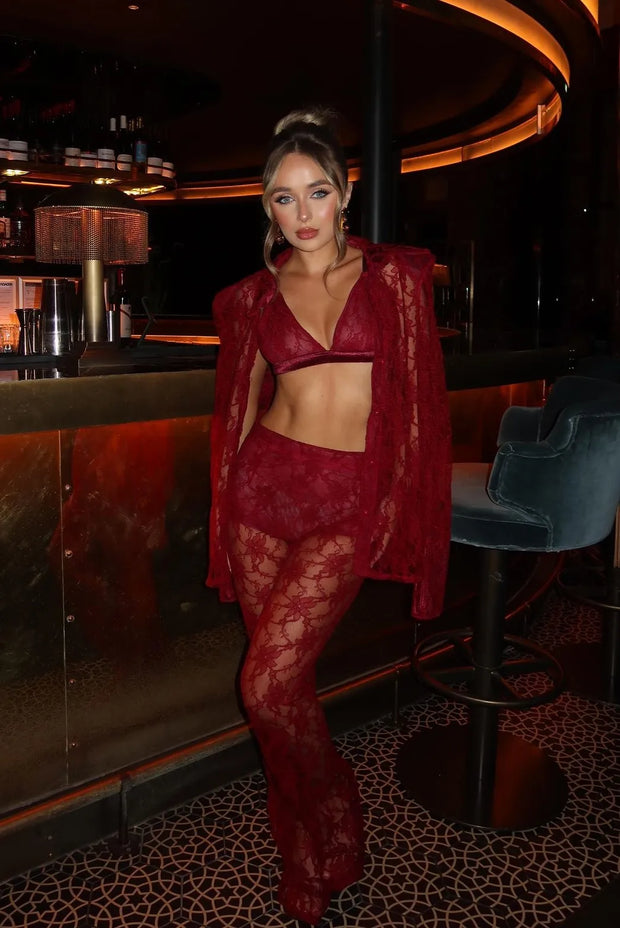 Super Sexy Lace Fashion Trendy Pants Suit