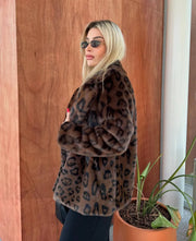 Fashion Wild Leopard-Print Plush Imitation Fur Luxury Coat