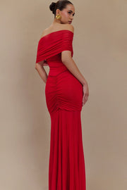 Sexy Bandeau One-Shoulder Slim-Fit Pleated Hot Dress