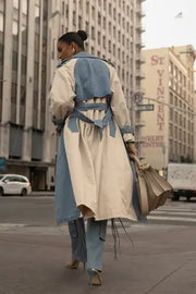 Street Fashion Stitching Denim Coat