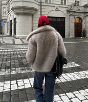 Street Fashion Imitation Fur Plush Coat