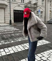 Street Fashion Imitation Fur Plush Coat