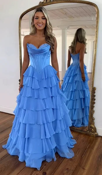 Sexy Cold-Shoulder Sleeveless Slim-Fit Stacked Princess Dress