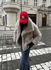 Street Fashion Imitation Fur Plush Coat