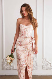 The June Dress in Peach Tapestry