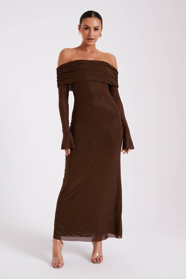 AURELIA MAXI DRESS - CHOCOLATE