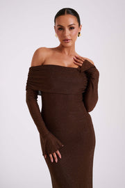 AURELIA MAXI DRESS - CHOCOLATE