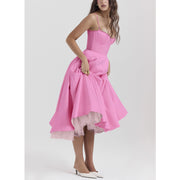 V-neck Brace Sleeveless Dress Pettiskirt Maxi Skirt