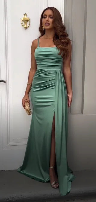 Sexy Spaghetti Straps Sleeveless Slit Dress