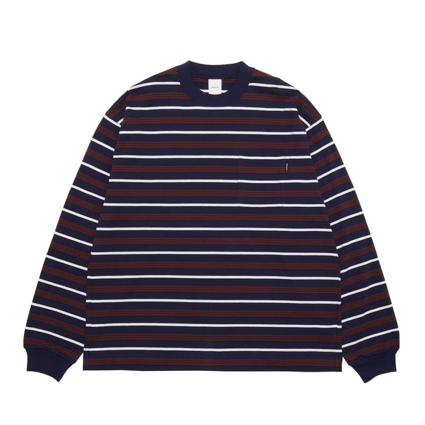 Simple Contrast Color round Neck Striped Sweater