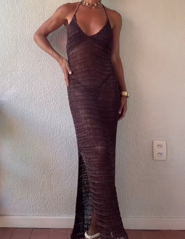 Sexy Temperament Hollow-out Knitted Dress