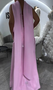 Sexy Solid Color Sleeveless Tube Top Pleated Slim Fit Slit Dress