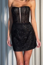 Elegant Sexy Socialite Sheath Slim Fit Sequin Dress