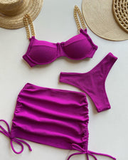 Fashion chain sexy bikini three-piece set