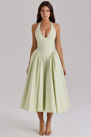 Sexy Halter Stitching Solid Color Dress